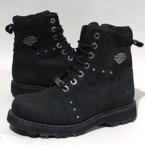Womens Harley Davidson Oakleigh Size 6.5 Black Motorcycle Biker Boots D84276